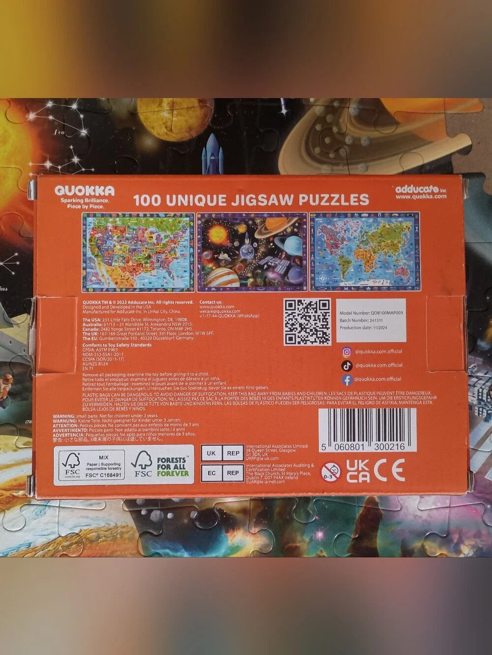 3/$10 🌟 Quokka Colorful Space Solar System 100 Piece Puzzle